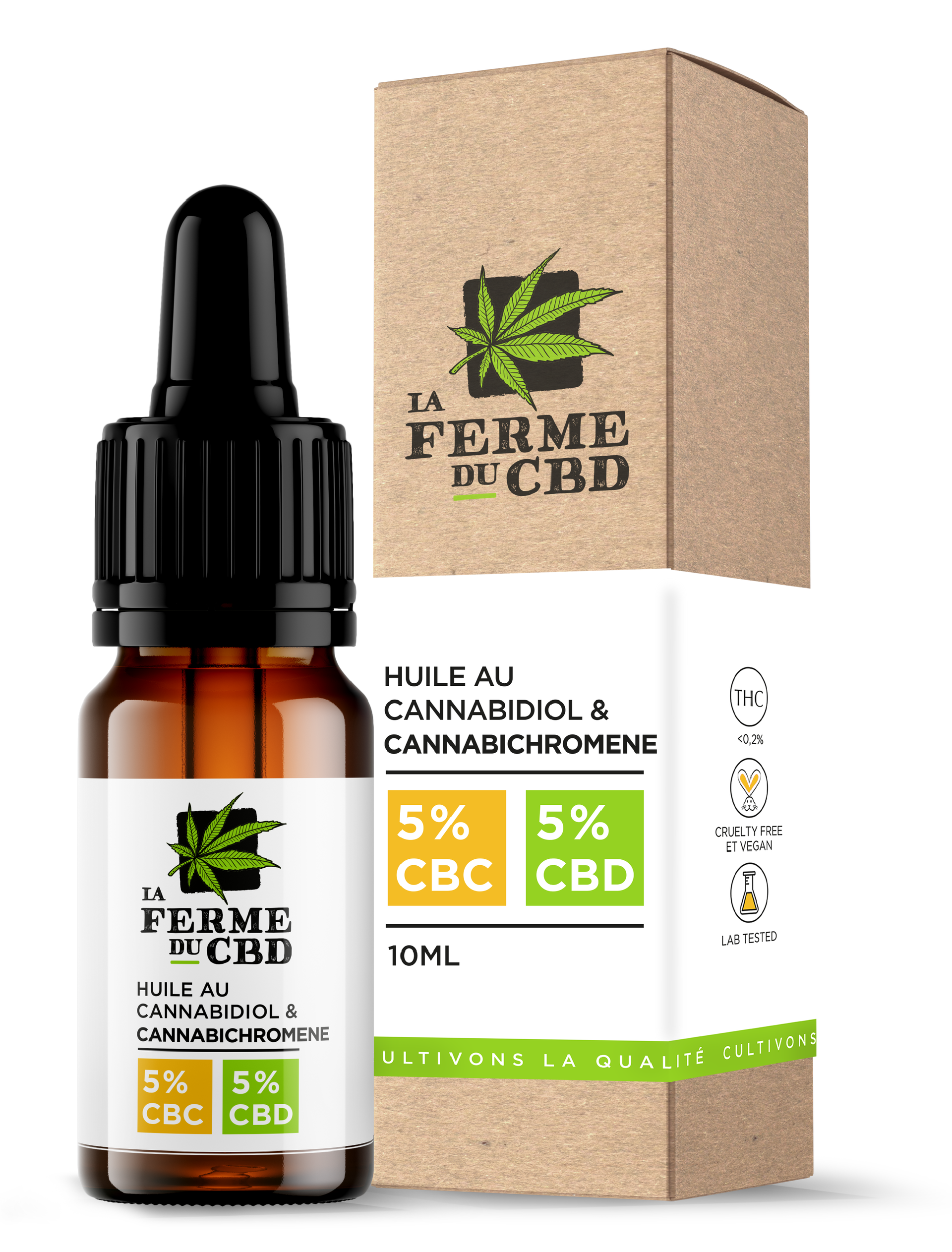 CBC 5% CBD 5% Öl -  Cannabichromen- und Cannabidiol-Öl - Die CBD-Farm
