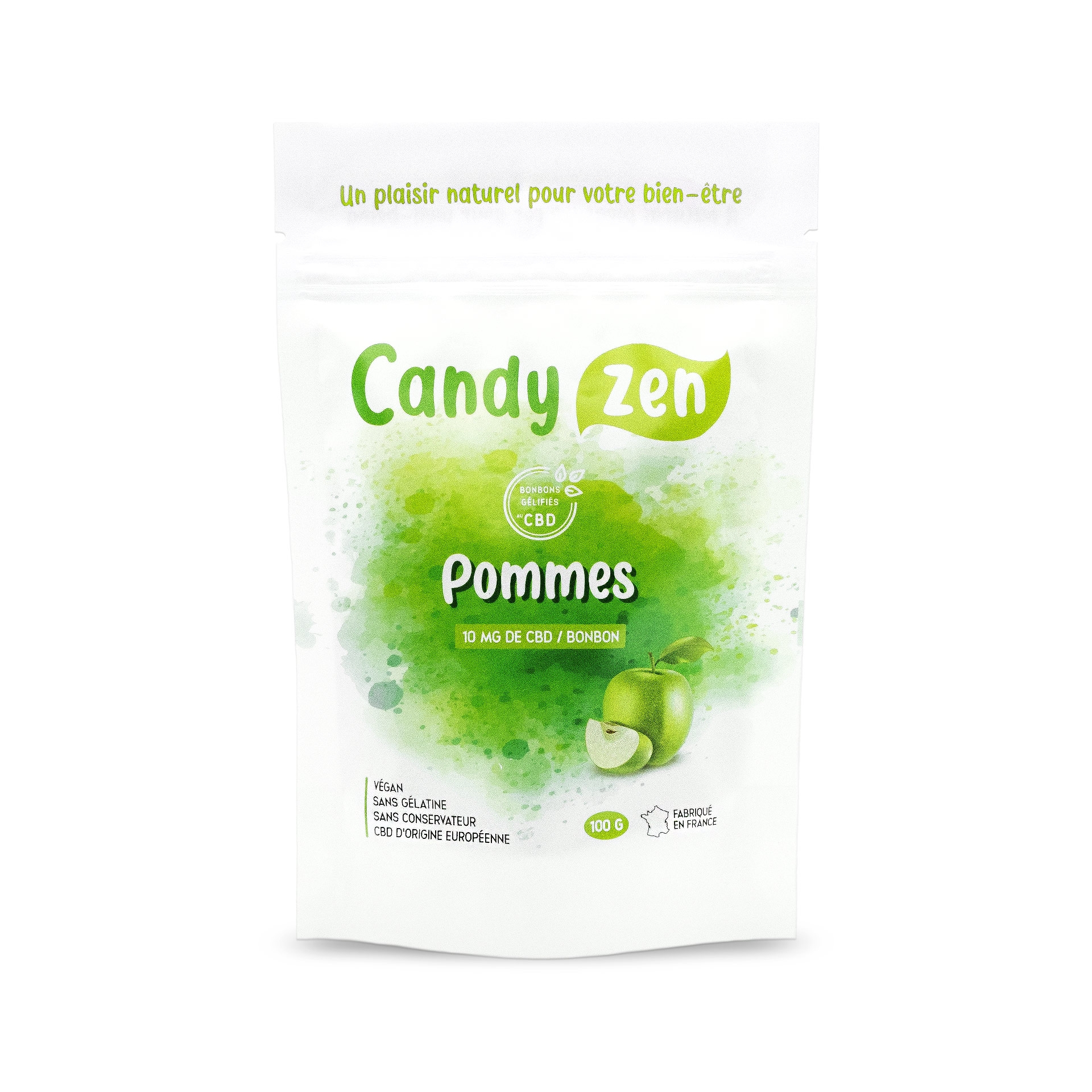 Paquet de bonbons CBD Candy Zen à l'arôme de pomme