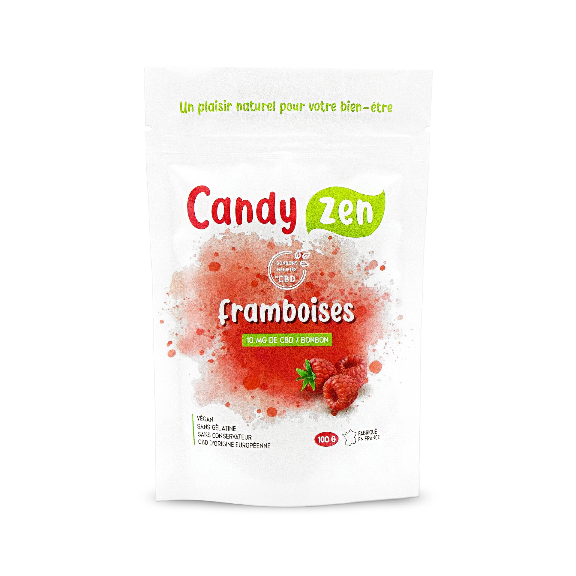 Paquet de bonbons au CBD Candy Zen à la framboise