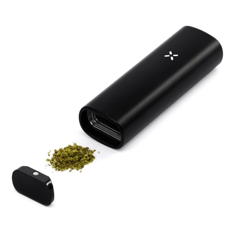 Vaporisateur CBD portable PAX Mini Onyx et fleurs de CBD séchées